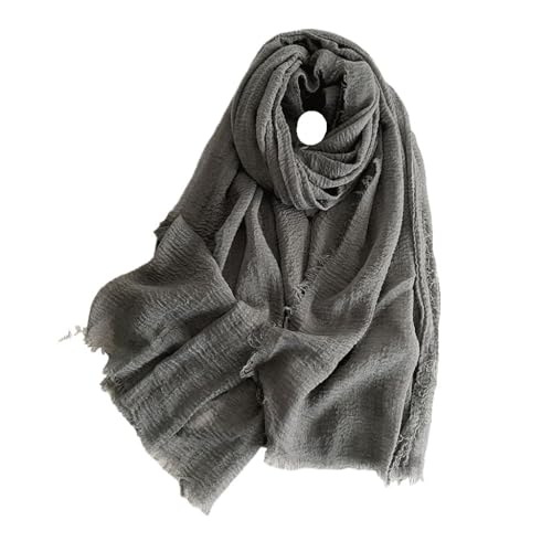 DFWZMQTG Solid color cotton and linen scarf autumn and winter