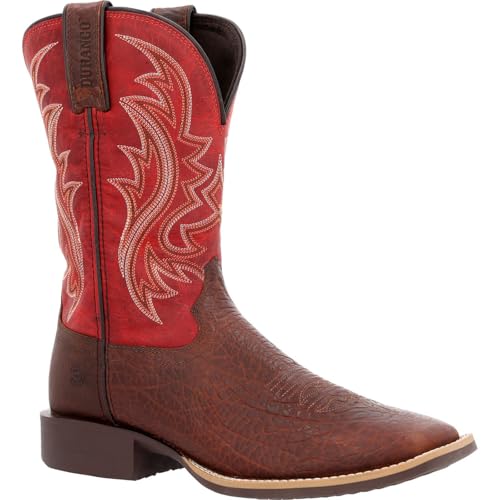 Durango Mens Shyloh Embroidered Square Toe Casual Boots Mid Calf - Brown, Red