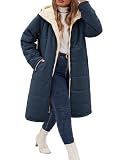 NRZD Women's Winter Coats Plus Size Fleece Jackets(Navy Blue,XL)