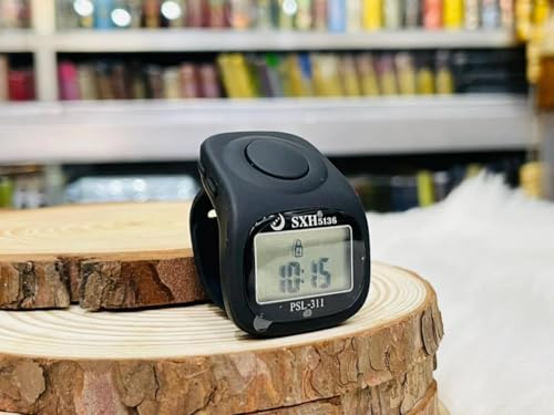 Image of SXH Zikr with LED Beep Sound Time Clock & Reset Button 8 Channel, Matte Black Color Pack of 1