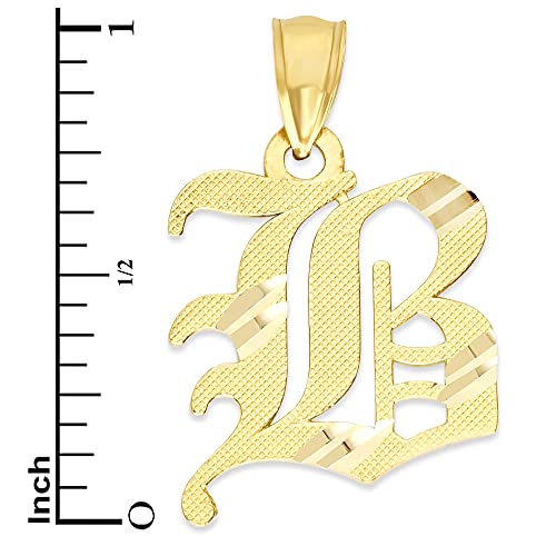 10k Solid Gold Gothic Style Initial Pendant for Necklace Old English Letter Jewelry Personalized Gift for Her4