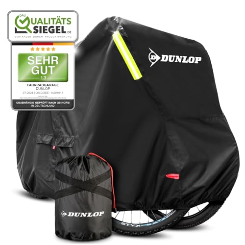 Dunlop Fahrradgarage für 2x Fahrrad - Premium Fahrradabdeckung Anti Rost 200x92x120 cm mit Transportbeutel, Akkuzugang und 2 Schlossdurchführungen I Fahrräder Schutzhülle Bike (L - 2 Fahrräder)