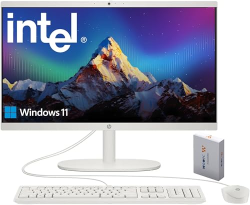 Image of HP 2026 22 inch FHD All-in-One Desktop Computer • The New Version for Everyday Use • 13th Gen Intel Quad-Core CPU • 8GB DDR5 • 128GB + 500GB External Storage • HDMI • Type-C • HD Webcam • Win11