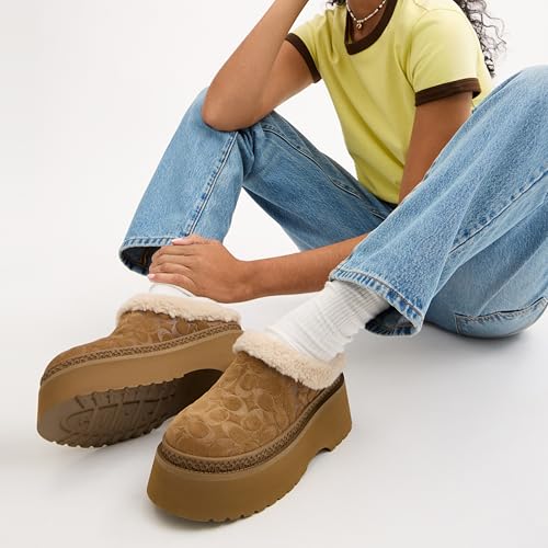 COACH Cecelia Signature Shearling Clog Cocoa/Black 10 B - image 2