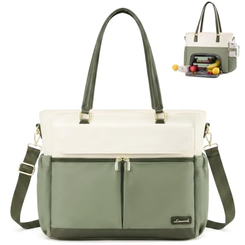 Image of LOVEVOOK Lunch Tote Bag for Women, Work Laptop Bag with Lunch Compartment