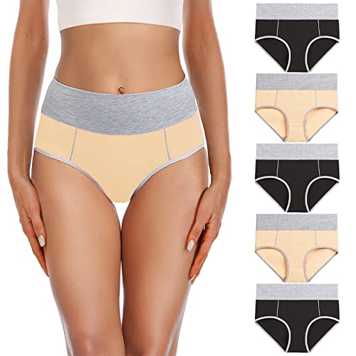 YaShaer Braguita Talle Alto Algodón para Mujer Culotte Bragas de Cintura Alta Cómodo Tallas Grandes 5 …