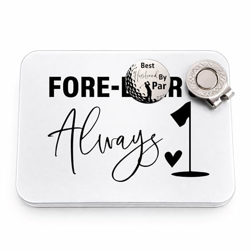 Product Image of the SM Design Husband Men Birthday Husband Gift Best Husband by Par Forever and Always Mens Gift for Him on Anniversary Golf Ball Markers (Husband)