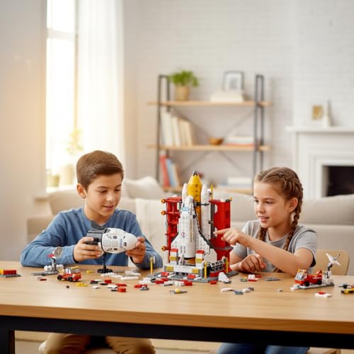 Image of SKY LINE OCEAN || 2 in 1 Space Rocket & Capsule Combo Building Blocks Set || 1000+ Pcs || 6-in-1 STEAM Aerospace Kit || 88 Pcs || Compatible Bricks || 6 Months Structural Warranty