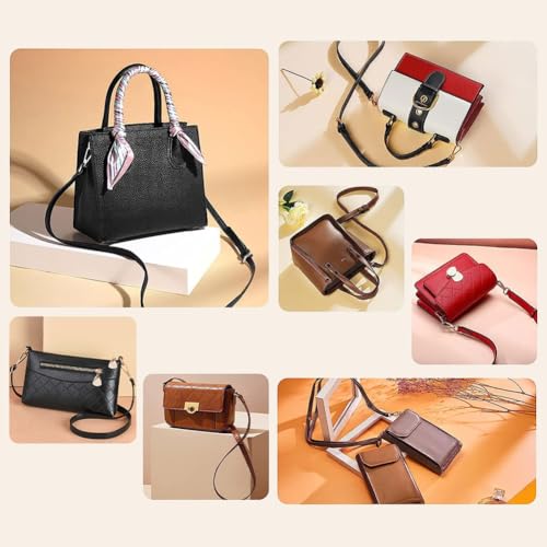 Image of PH PandaHall 5 Colors Cross Body Strap for Purse, 43~50 Inch Adjustable Leather Replacement Strap Handles Purse Strap Handle Handbag Straps with Golden Buckles for DIY Crochet Bags Shoulder Bags