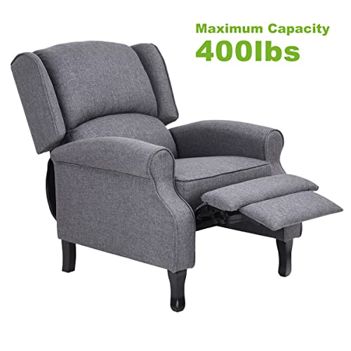 Sillón reclinable de tela suave color gris miniatura 4