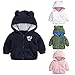 Bébé Veste à Capuchon Polaire manteau à Capuche en Peluche pour Bébé garçons Filles Veste de Hiver Épais 0-18 mois, Bleu, 0-3 mois