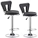 HuanAi Chaise Bar Réglable Pivotante Tabourets Hauts Rétro 2 Pcs Chair Bar Réception Salon Beauté avec Siège Dossier PU et Châssis Métal, Noir