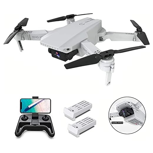 OBEST Drone avec Caméra 4k HD,Drone avec Deux caméra Professionnel, Positionnement du Flux Optique, WiFi Pliable FPV Quadcopter,Photo Gestuelle,1100mAh Batterie Inclus(Blanc)