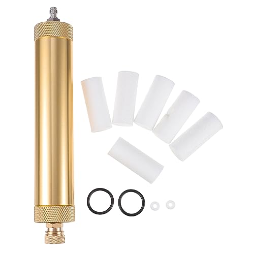 STOBOK Metal Oil-Water Separator Filter for High Pressure Pump for 30MPA Gas Compressor Manual Drain and Gauge