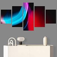 SIGNWIN 5 Panel Canvas Wall Art Abstract Closeup Colorful Digital Art Lights for Home Decorations Ready to Hang - 60