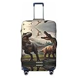 Buewutiry Reisegepäck-Abdeckung, Waldpark-Dinosaurier, kratzfest, passend für 45,7 - 81,3 cm Gepäck, Schwarz , xl