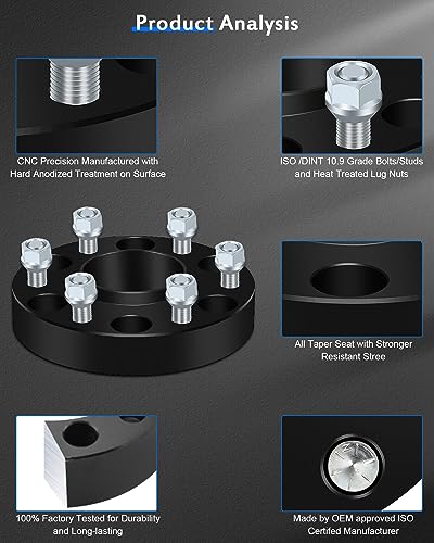 Eccpp 802099-6LUG 4X 6 Lug 1.25 Inch Hubcentric Wheel Spacers 6X5.5 To 6X5.5 78.1Mm thumb #3