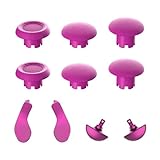 Hzxkqmil PS5 Edgeコントローラー用交換用ジョイスティック、サムスティックグリップスティック6本、バックパドル4個 メタルトリガーパドル PS5 Edgeコントローラー用交換可能なアクセサリー、ローズレッド