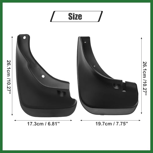 Image of Motoforti Front and Rear Mud Flaps Splash Guards Fit for Toyota Corolla Sedan 1993-1997 - Pack of 4 Black Long-Lasting