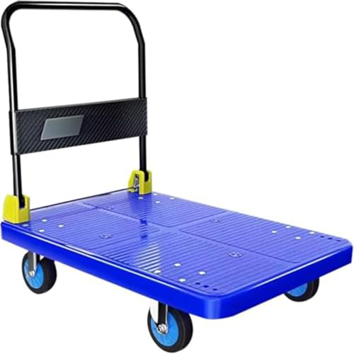 Carro de Plataforma Plegable, Carretilla de Mano portátil de Plataforma Plana con Ruedas silenciosas, Carro utilitario Plegable para Mover y Transportar artículos.