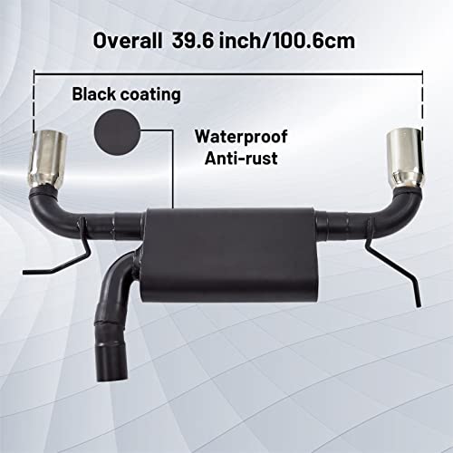 Floshine 2007-2017 Wrangler Jk Exhaust Muffler Kit, Dual Walled Tip Catback Exhaust System Kit,Unlimited 3.6L V6 2-Door & 4-Door #TOP1