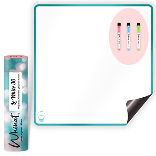 Tableau blanc magnétique effaçable pour frigo - Magnet souple pour bureau & chambre enfant - Pense bête adhésif aimanté familial - Organisateur cuisine pour repas/planning & RDV/Todo list !