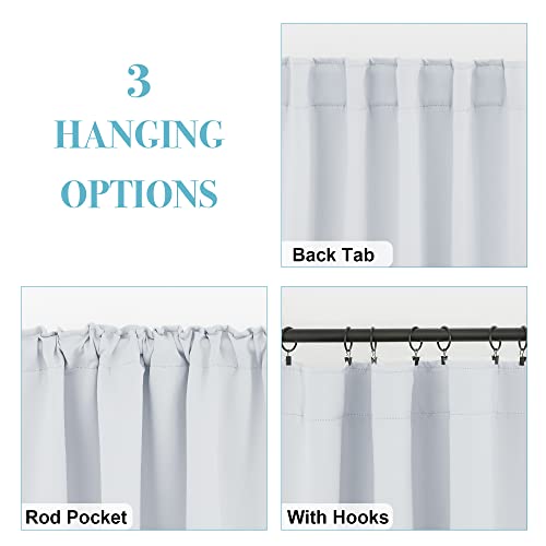Image of RYB HOME Small Window Curtains Blackout, Privacy Thermal Insulating Drapes for Bedroom Bathroom Basement Cafe Classroom Window Decor, W 34 x L 45 inches, Greyish White, 2 Panels