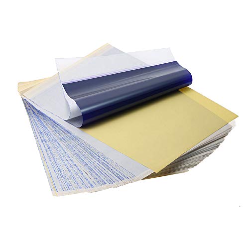 Mintice 30 Sheets Tattoo Carbon Copier Thermal Stencil Body Transfer Paper Copy Tracing to Skin A4 Paper 4 Layers Art Size
