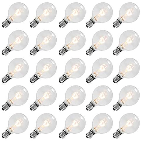 GOOTHY Clear Globe G40 Screw Base Light Bulbs Replacement 1.5-Inch, 5 Watts, E12 Base, 25 Pack Cover