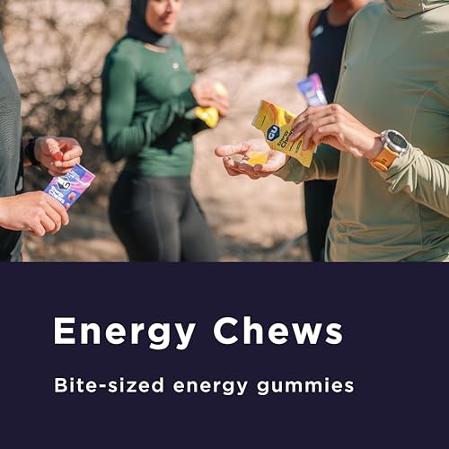 Image of GU Energy Chews, Strawberry Energy Gummies with Electrolytes, Vegan, Gluten-Free, Kosher, 20 mg of Caffeine, and Dairy-Free On-the-Go Energy for Any Workout, 12 Bags (24 Servings Total) (Pack of 2)