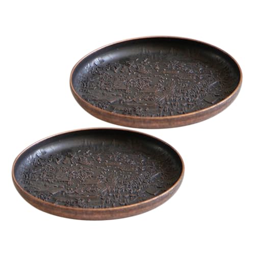 FUNOMOCYA Metal Coasters for Table Cup Coasters Set Tea Cup Storage Tray Retro Saucers Office Tea Cup Holder