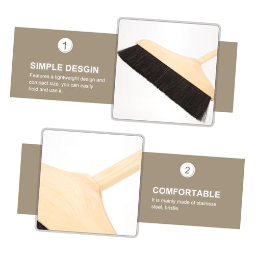 Anneome Rosshaarbesen mit Ergonomischem Holzstiel Weiche Antistatische Borsten Langstieliger Haushaltsbesen für Teppich und Bodenreinigung Langlebiger Kehrbesen aus Holz Schonend – Bild 4