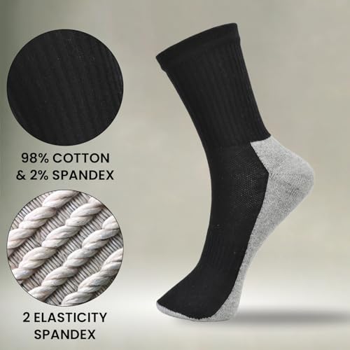 Kass & Smith High Crew socks for men & women - 4 pairs | Cotton Socks Running Casual Soft Moisture Wicking Breathable Cushioned- Multicolor2