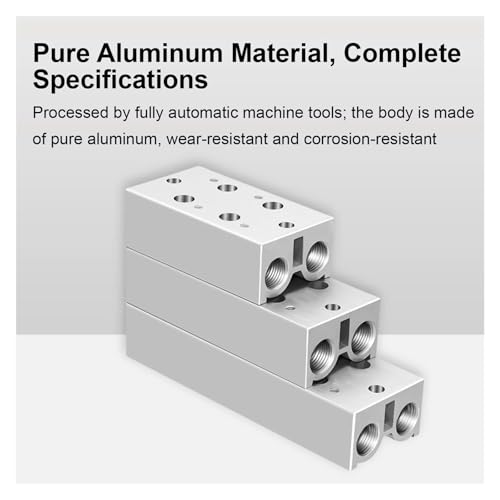 Bloc collecteur de vanne solénoïde en aluminium PT3/8 - 5