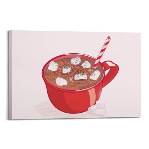 Toile Chocolat Chaud WIZIGM Art Mural Prêt à Poser pour Mur Vide