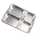 Płyty dzielone ze stali,4-komorowa płyta dzielona ze stali nierdzewnej | 3 sekcje tacek na żywność, kontrola żywności dietetycznej Kompaktowy półmisek do serwowania dla dzieci, wybrednych Xizhen