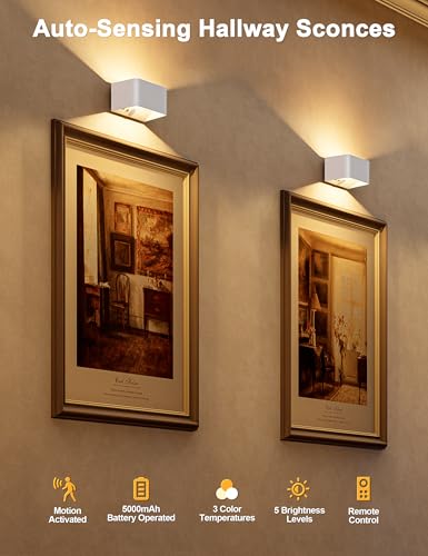 Lámpara de pared LED para escaleras y dormitorio con batería de 5200mAh 2