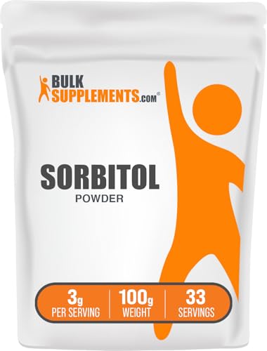 BulkSupplements.com Sorbitol Powder - Sugar Substitute, Low Calorie Sweetener - Food Grade & Gluten Free, 3g per Serving, 100g (3.5 oz) (Pack of 1)