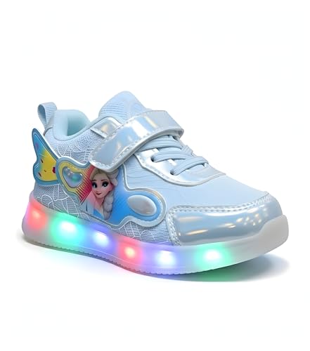 Image of HOOH Kids Girls Light Up Walking Shoes with Velcro Closure for up to 10 Years