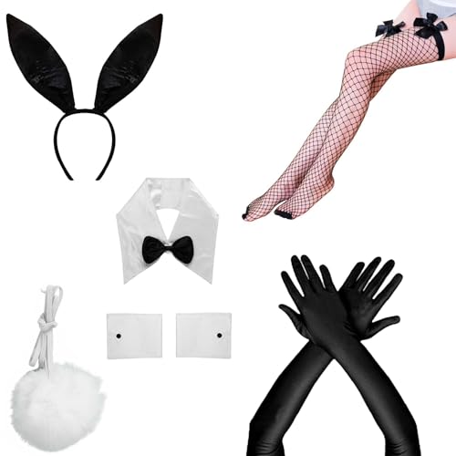 Uzndq Bunny Kostüm Frauen,Bunny Zubehör Outfit Kostüm Erwachsene