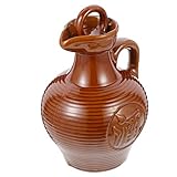 HOLIDYOYO Clay Pitcher for Wine Making Ceramic Jug Portable Serving Pot Comfortable Handle Great for Restaurant