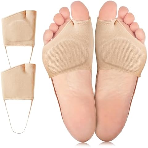 Metatarsal Pads for Women and Men Metatarsal Foot Pads- Ball of Foot Pain Relief Cushions for Metatarsalgia, Morton's Neuroma - Forefoot Pads for Calluses, Blisters - 1 Pairs(S Beige） Cover