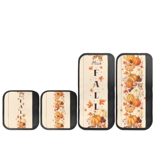 Image of Dreaweet Pumpkin Maple Leaf Fall Refrigerator Handle Covers Set of 4