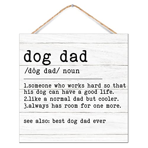 Décoration murale salle de bain Dog Dad mignon panneau bois typographie