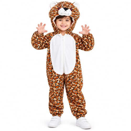Image of Raj Costume Animal Fancy Dress Costume for Boys & Girls | Hooded Full Body Wildlife Zoo Animal Jumpsuit | Soft Costume for School Function, Fancy Dress, Halloween, Birthday, Cosplay & Role Play