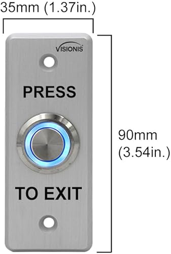 Miniatura 3 de Visionis Paquete de 2 FPC-7531 VIS-7008 para interiores y exteriores, resistente al agua, de acero inoxidable IP65, tipo timbre de puerta, redondo,
