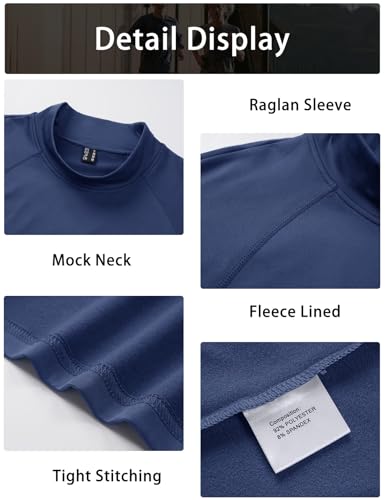 MAGCOMSEN Men's Thermal Shirt, Fleece Lined Long Sleeve Undershirts, Athletic Warm Base Layer Winter Top4