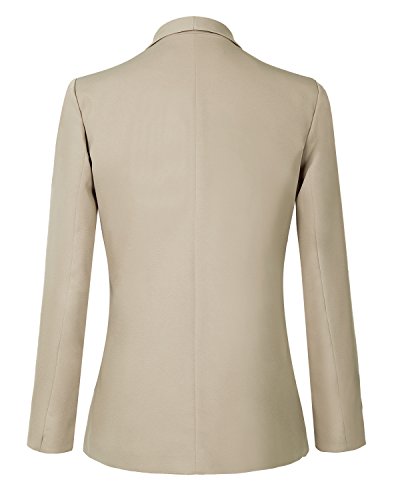 Urban Coco Women's Office Blazer Jacket Open Front (L, Khaki) #TOP2