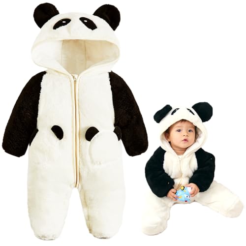 JiAmy Baby Snowsuit Newborn Girl Boy Fleece Outfits Baby Animals Hooded Winter Romper Jumpsuit Clothes