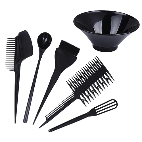OSOLADY 1Set Hair Dyeing Accessory Kit for Professional and Personal Use Includes Mixing Bowl Applicator Brush and Spoon for Home Hair Coloring and Salon Use Black